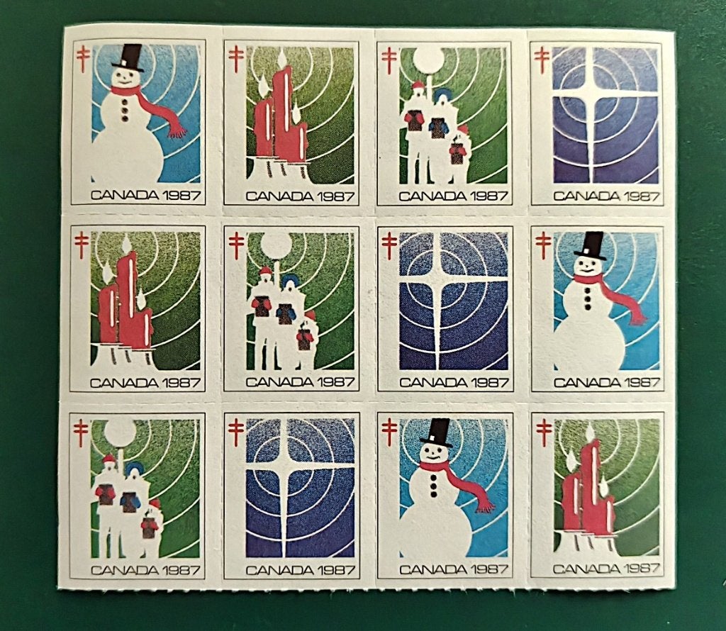 Canada : kerst/sluitzegels blok TBC 1987 postfris, Verzenden, Overige thema's