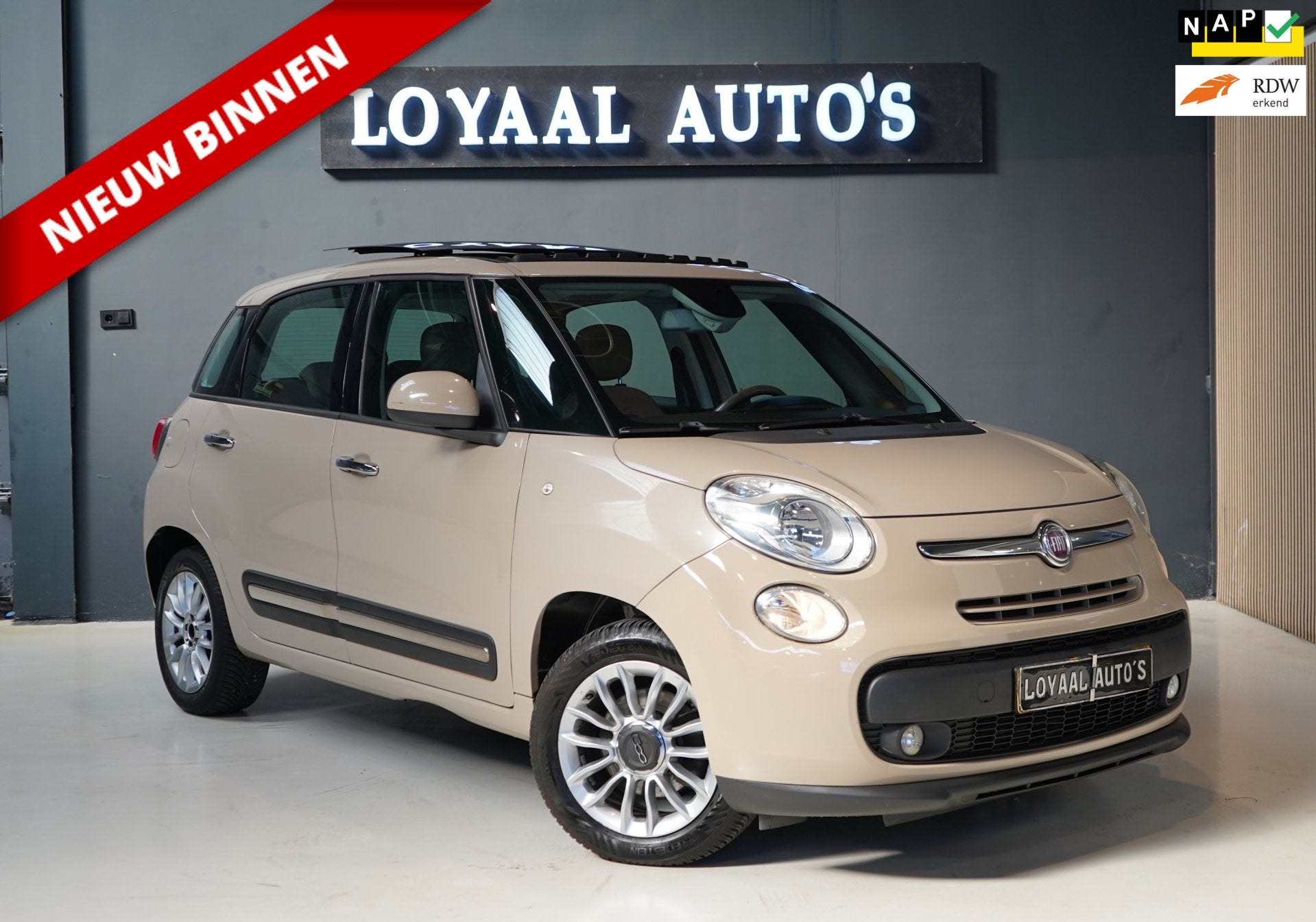 Fiat 500 L 0.9 TwinAir Lounge | 1E EIGENAAR | CRUISE | AIRCO, Auto's, Stof, Gebruikt, Euro 6, Beige