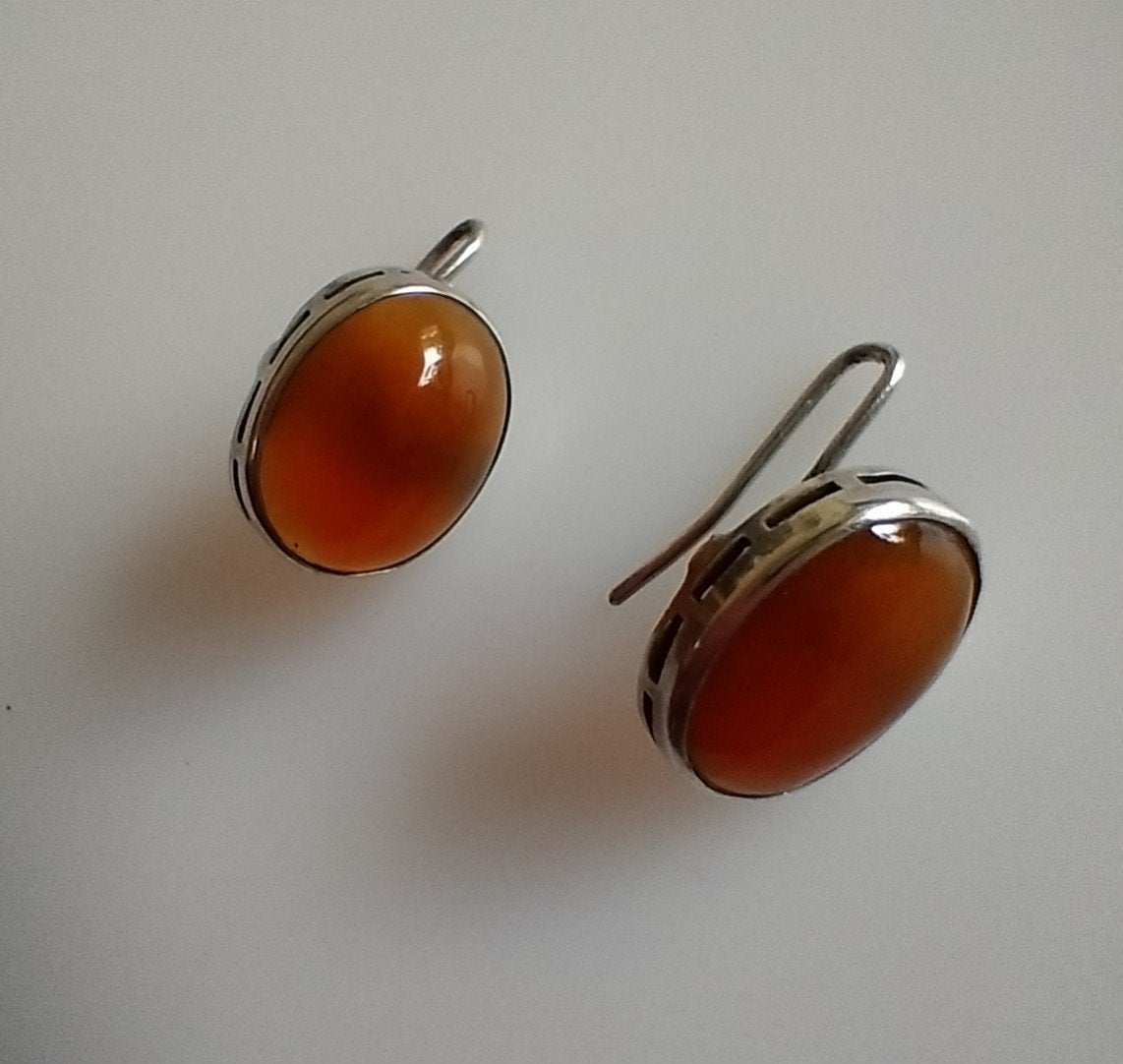 Vintage zilveren handgemaakte oorbellen, Sieraden, Tassen en Uiterlijk, Antieke sieraden, Verzenden, Zilver