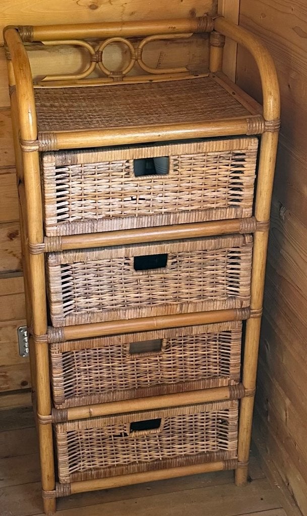 bamboe lade kast, Ophalen, Retro ibiza, 100 tot 150 cm, 50 tot 100 cm