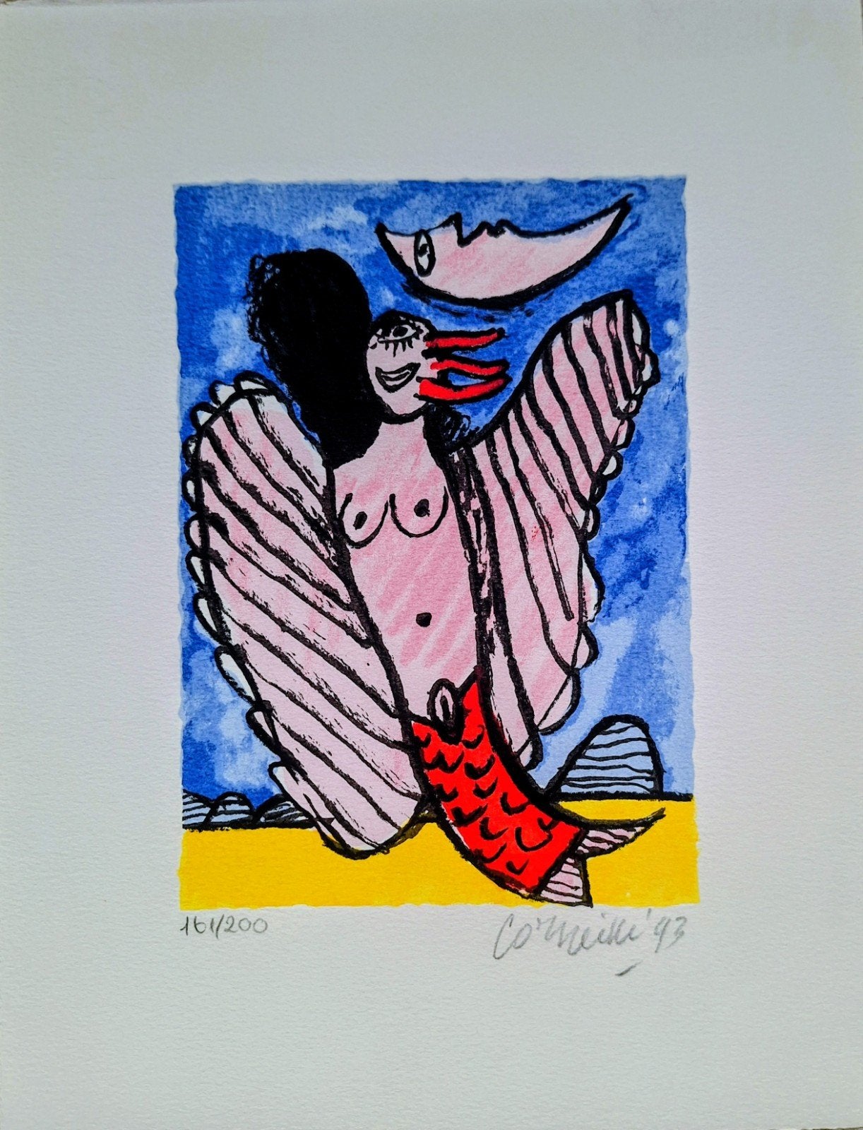 Corneille '93 Zeefdruk - 25 x 32,5 cm, Antiek en Kunst, Ophalen of Verzenden, Zeefdruk, Genummerd, 1950 - 1999