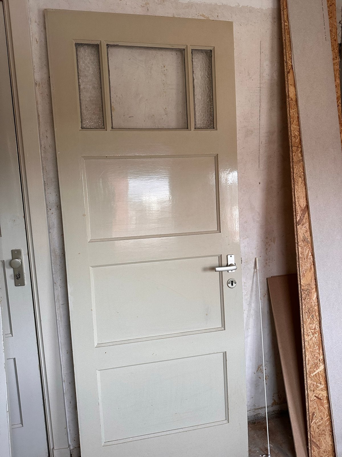 Beige binnendeuren 4 stuks met glaspanelen, Ophalen, Gebruikt, 80 tot 100 cm, Binnendeur