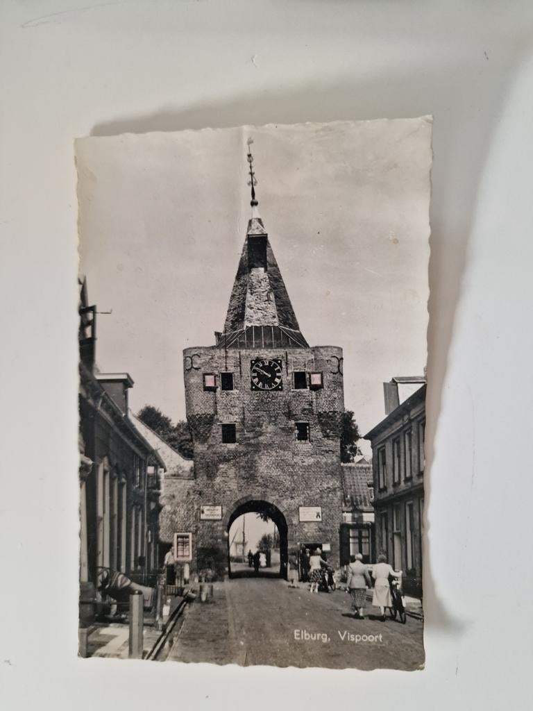 Ansichtkaart Elburg, Vispoort - Gelopen, Ophalen of Verzenden, 1940 tot 1960, Gelopen, Gelderland