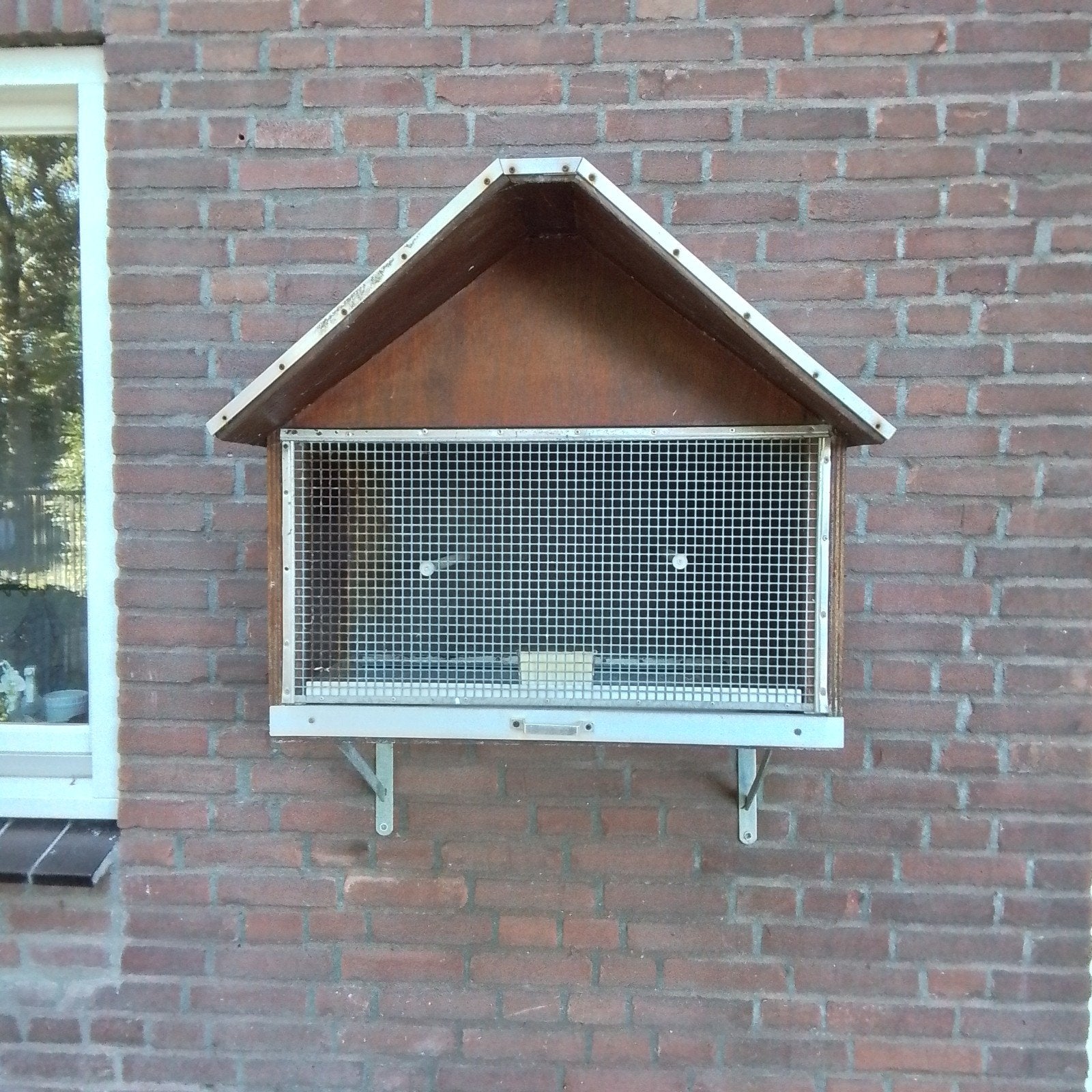 vogelkooi voor aan de muur, Dieren en Toebehoren, Ophalen, Gebruikt, Hout, Vogelkooi