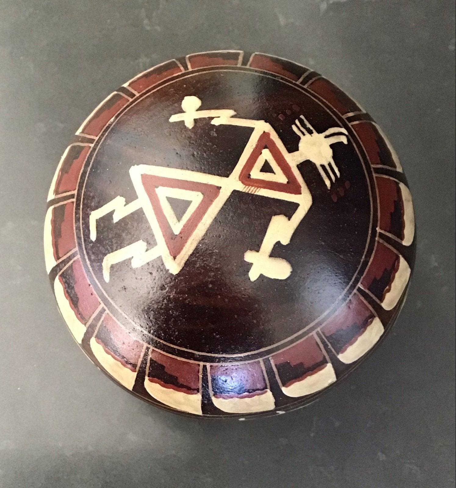 José Lucano Native American handbeschilderde zaadpot, Ophalen of Verzenden