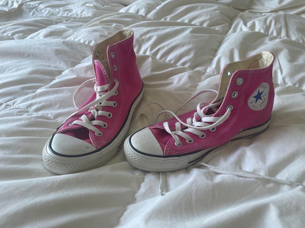 Roze Converse All Star High Top Sneakers maat 6 1/2 (40), Ophalen of Verzenden, Gedragen, Roze, Sneakers of Gympen