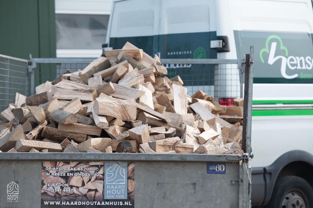 Topkwaliteit essen haardhout, droog & gekloofd, Tuin en Terras, Haardhout, Minder dan 3 m³, Ophalen of Verzenden, Essenhout, Blokken