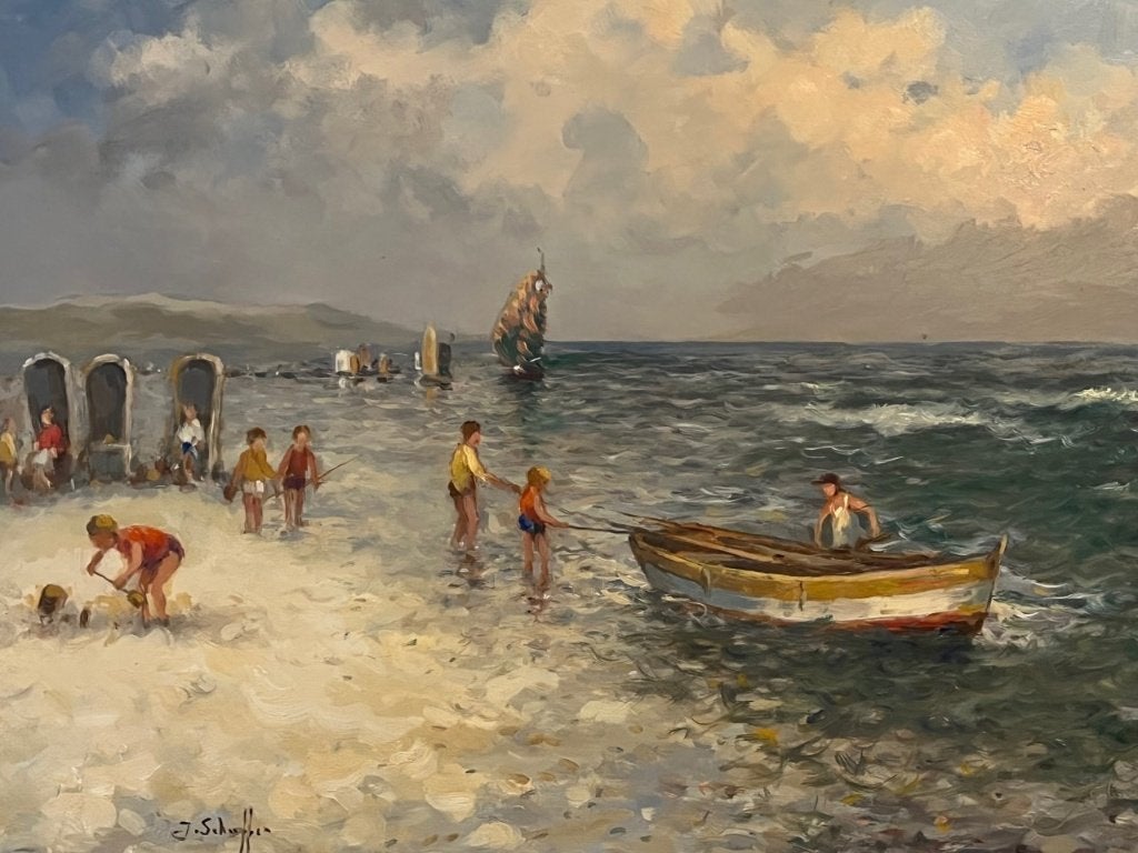 Jan Schaeffer, strandplezier, Antiek en Kunst, Ophalen
