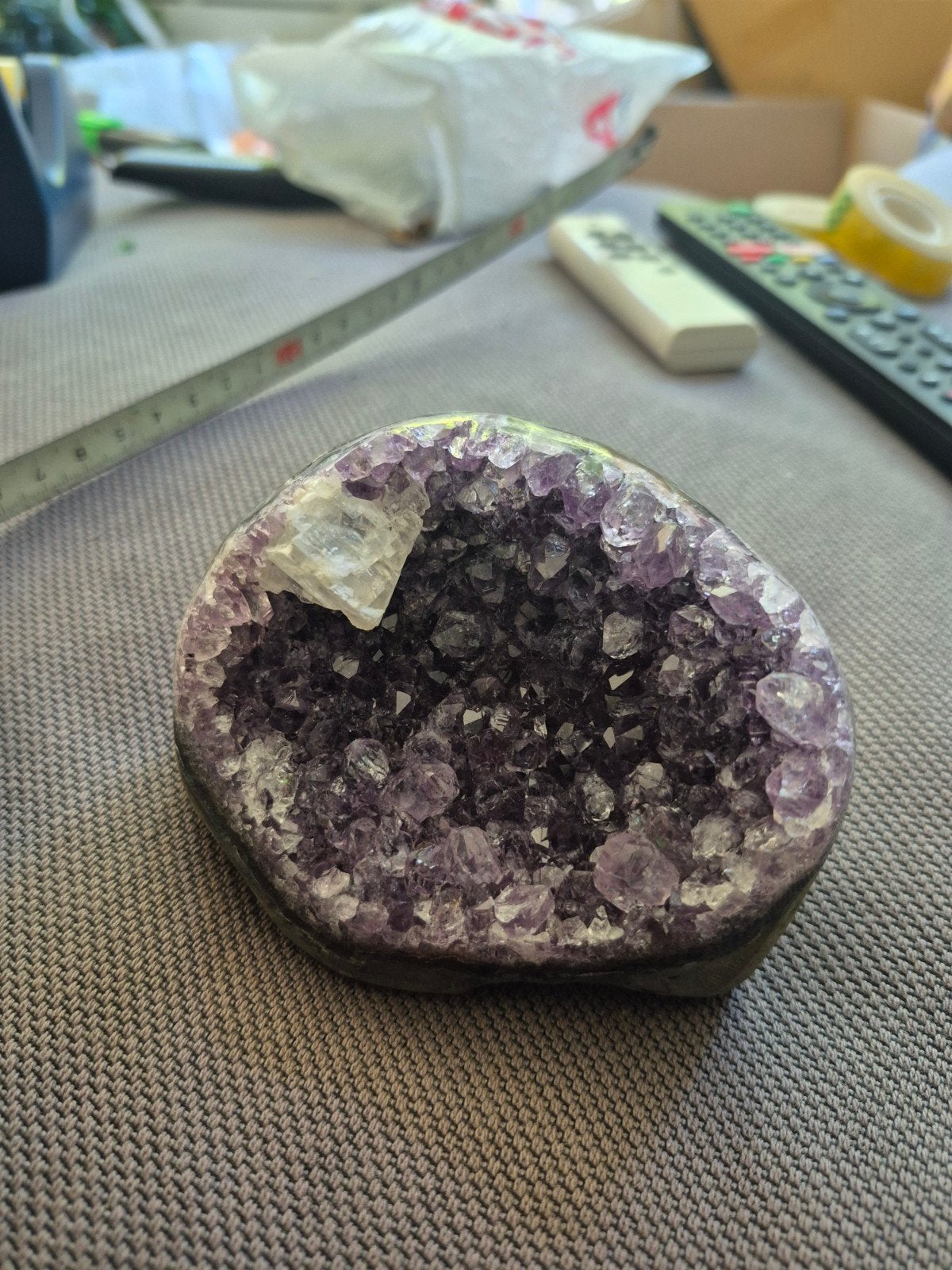 Prachtige Amethist Geode - Natuurlijke Kristal Decoratie, Ophalen of Verzenden