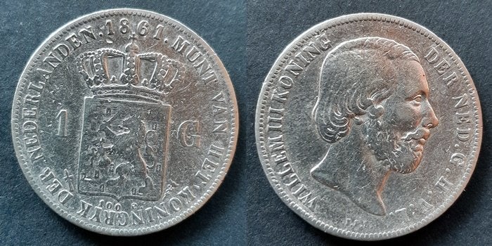 Gulden 1861, Verzenden, Koning Willem III, 1 gulden