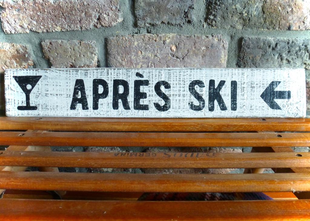Handgeschilderd wintersport bord / Après Ski / Experts Only, Hout, Ophalen of Verzenden, B6, 10 cm