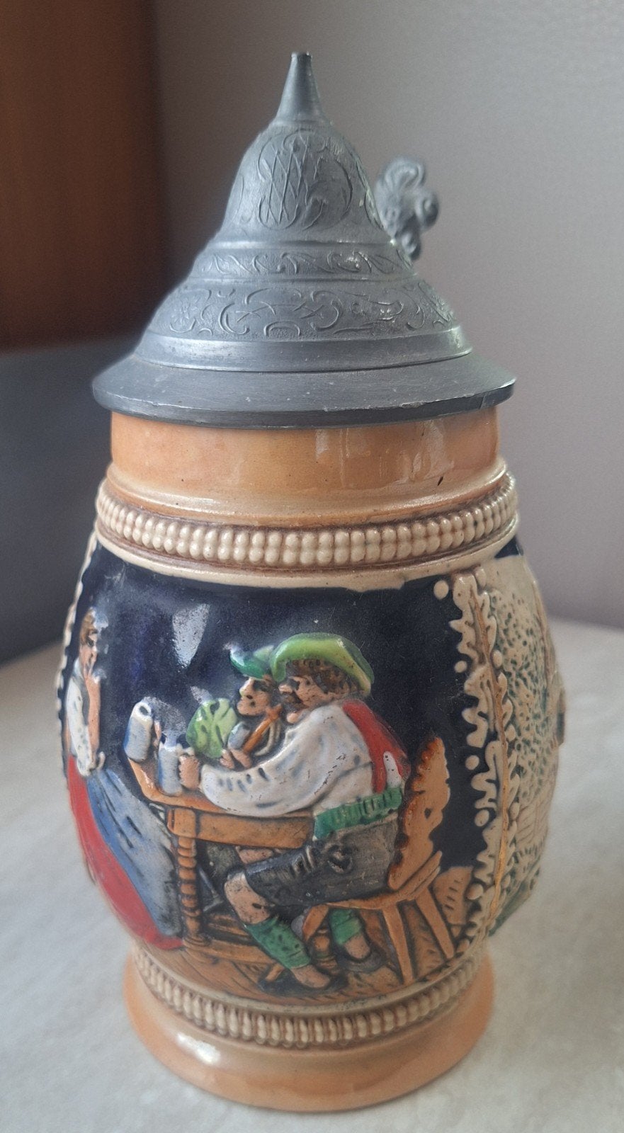 Vintage Duitse Bierpul met Tin Deksel - Made in West-Germany, Ophalen of Verzenden