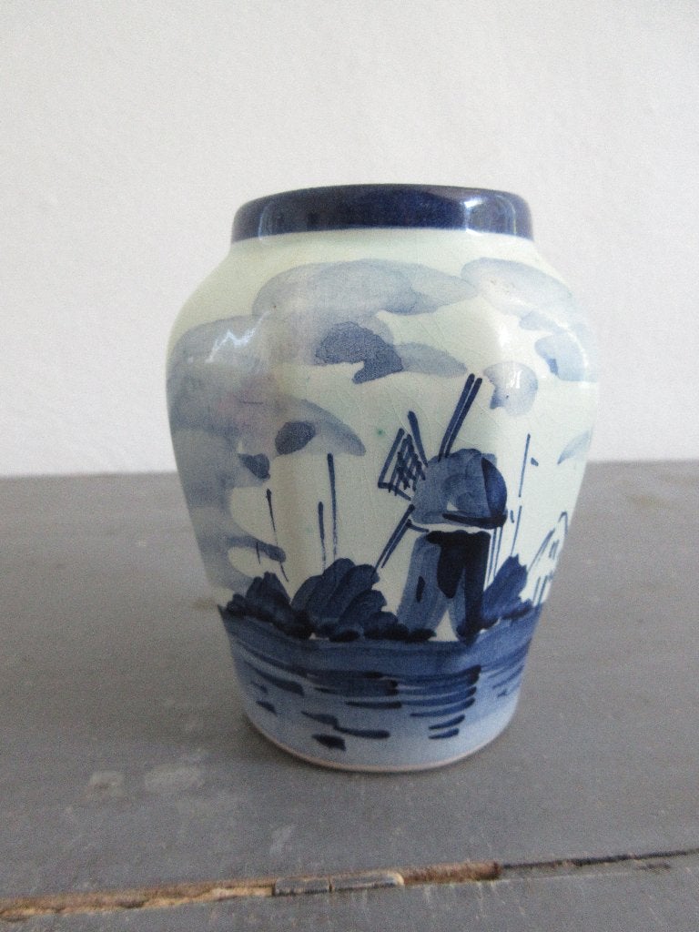 Vintage Delfts Blauw lepelvaasje achthoekig, Antiek en Kunst, Verzenden