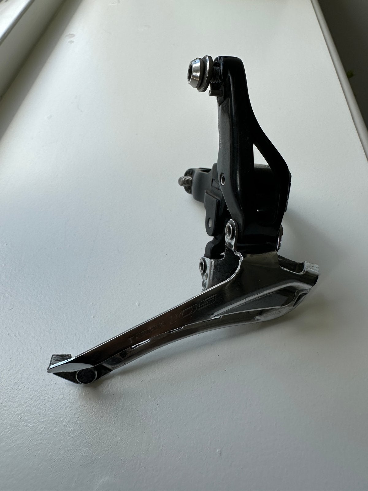 Shimano 105 FD-5800 11-speed voorderailleur, Fietsen en Brommers, Fietsonderdelen, Gebruikt, Staal, Ophalen of Verzenden, Derailleur of Ketting