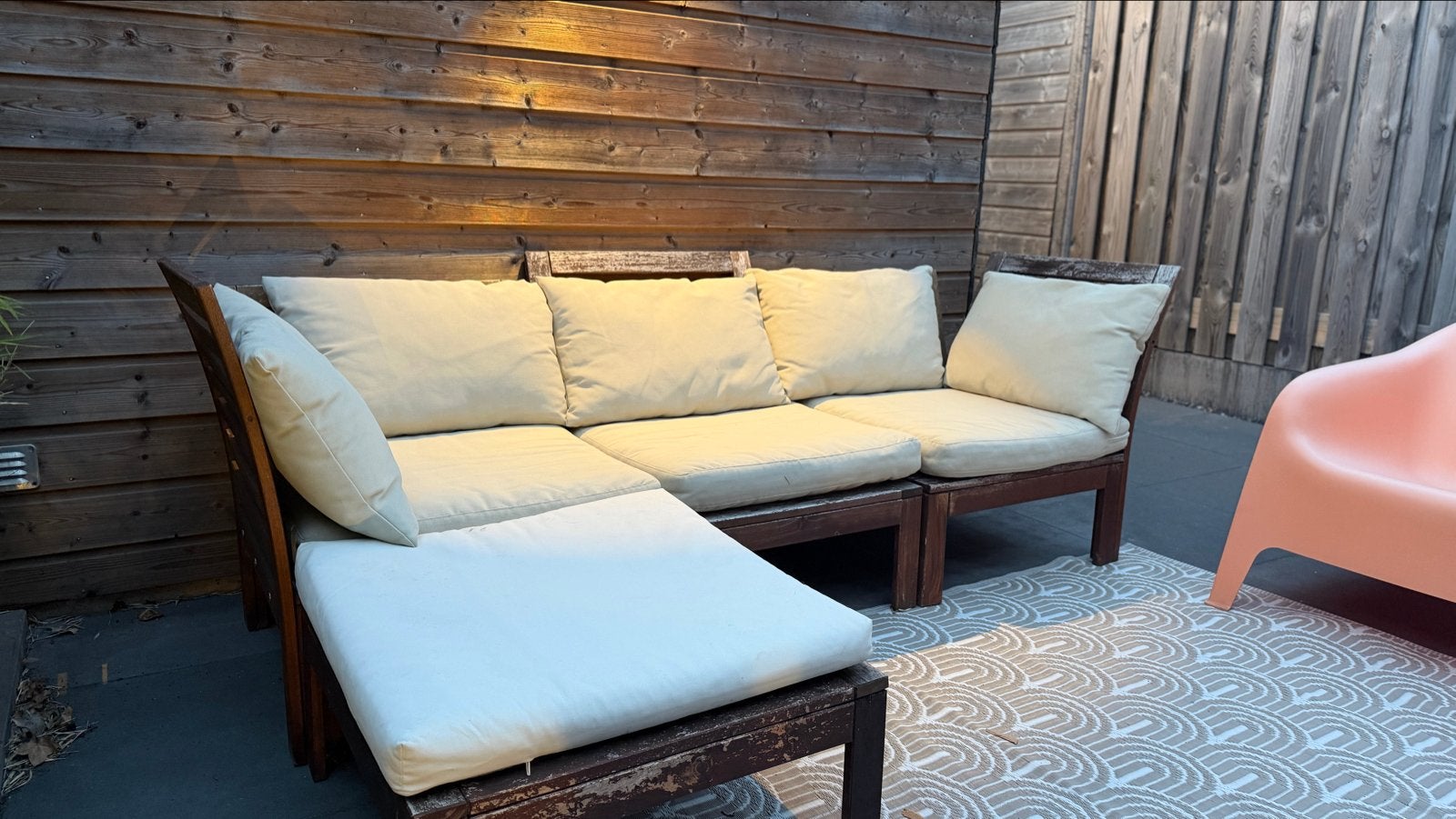 IKEA NÄMMARÖ Tuinset met kussens, Tuin en Terras, Tuinsets en Loungesets, Gebruikt, Tuinset, Hout, 4 zitplaatsen, Bank, Ophalen