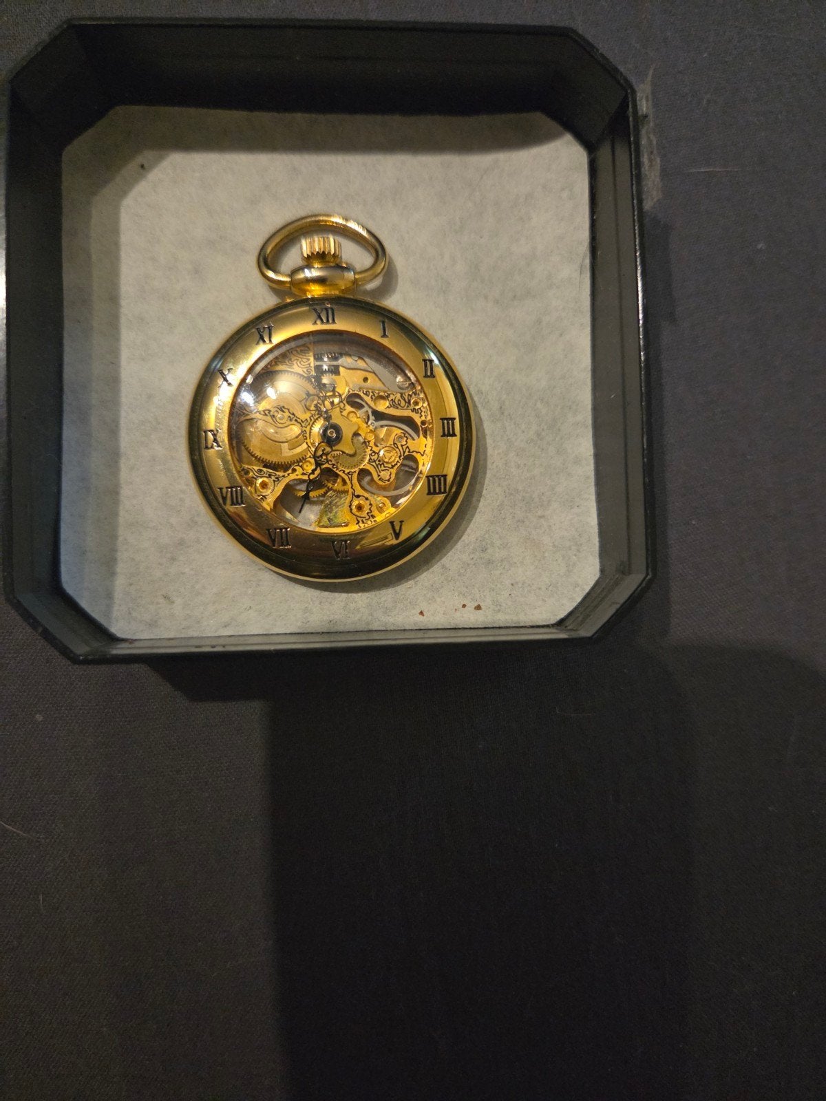 Zakhorloge met Skelet Wijzerplaat, Overige merken, Overige materialen, Zakhorloge, Verguld
