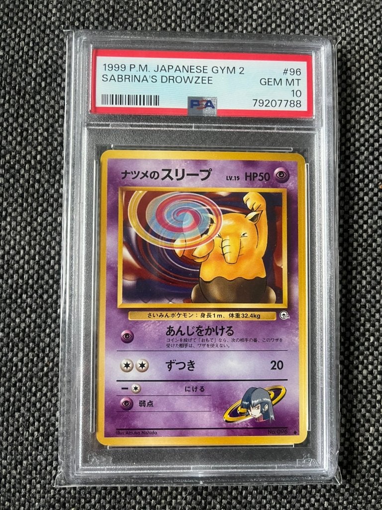 PSA 10 Pokemon 1999 JPN GYM 2 Sabrina's DROWZEE 96, Ophalen of Verzenden, Nieuw, Losse kaart