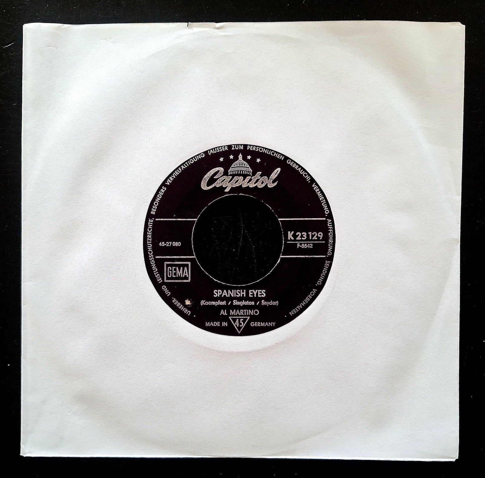 7"/SINGLE  AL MARTINO - Spanish Eyes, Ophalen of Verzenden, Gebruikt, Pop