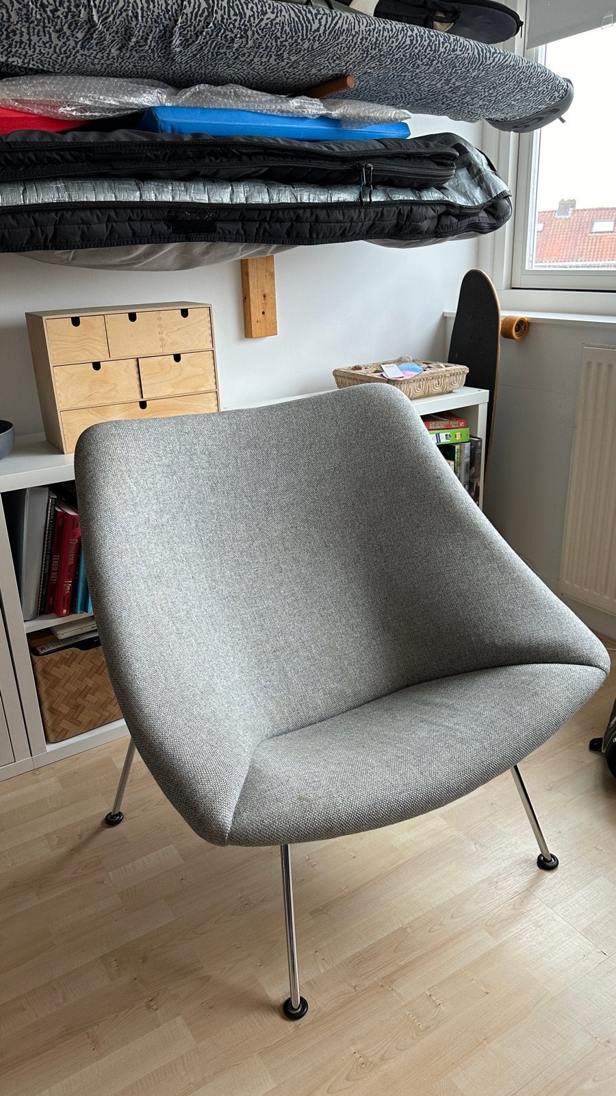 Artifort Pierre Paulin - Oyster - Grijs, Huis en Inrichting, Stoelen, Ophalen, Gebruikt, Eén, Stof