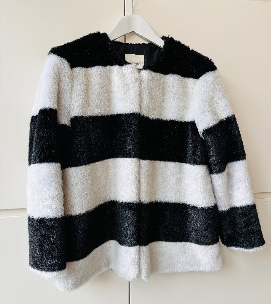 GESTREEPT JASJE, Kleding | Dames, Jassen | Zomer, Mango, Zwart, Maat 42/44 (L), Ophalen of Verzenden