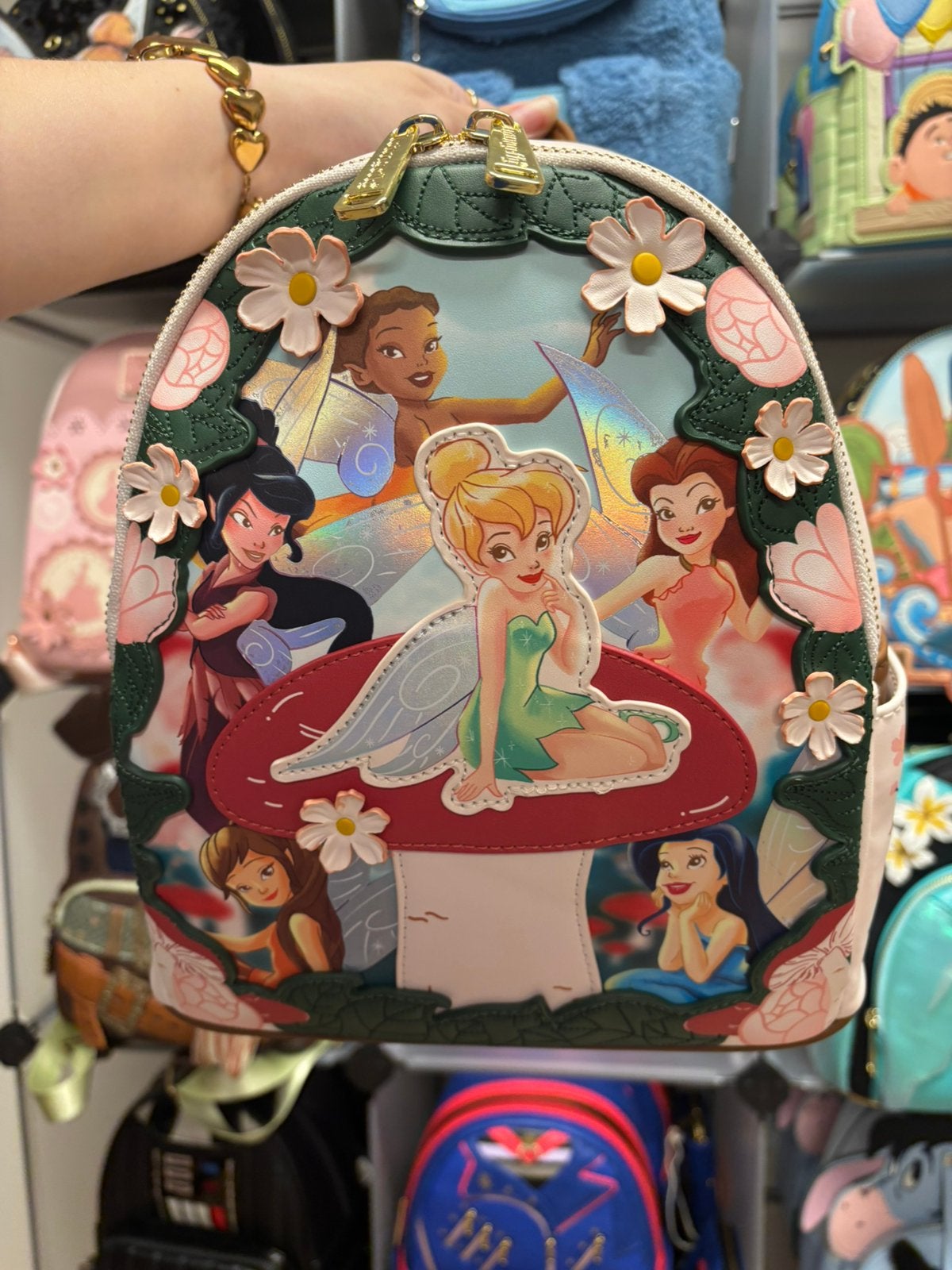 Disney loungefly tinkerbell and fairys mini backpack, Ophalen of Verzenden, Overige figuren, Nieuw, Tas, Koffer of Zak