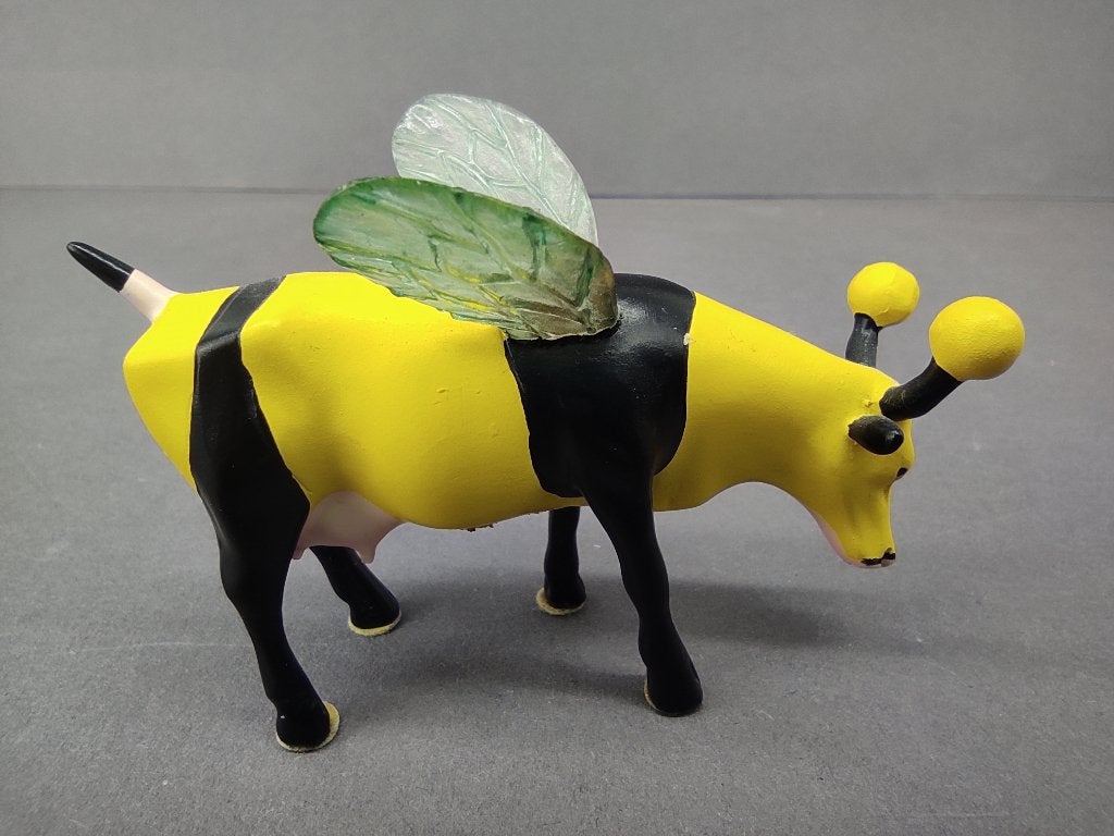 CowParade  Koe " Bumble Bee Cow  " SMALL (zeldzaam), Antiek en Kunst, Ophalen of Verzenden, Beeld, Meerkleurig, Handgemaakt