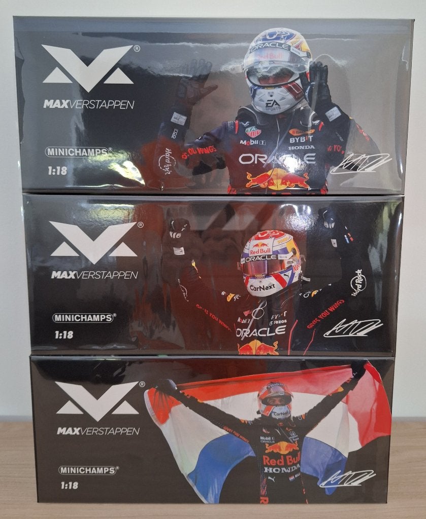 Dutch GP 2021, 2022, 2023 Winner Max Verstappen 1:18 NIEUW, Ophalen of Verzenden, Nieuw, Auto, MiniChamps