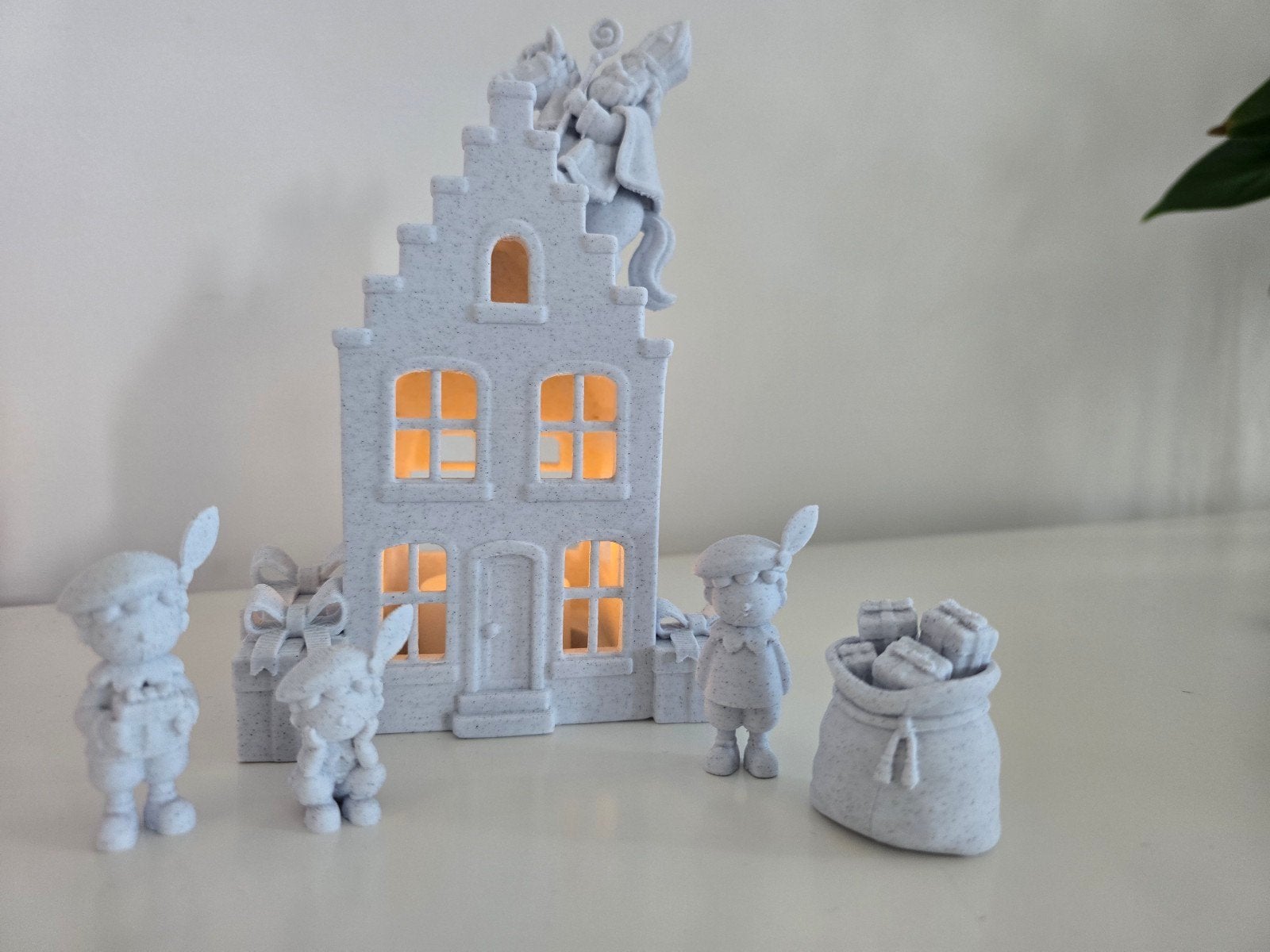 sinterklaas decoratie 3d geprint voor theelicht steen look, Ophalen of Verzenden, Nieuw