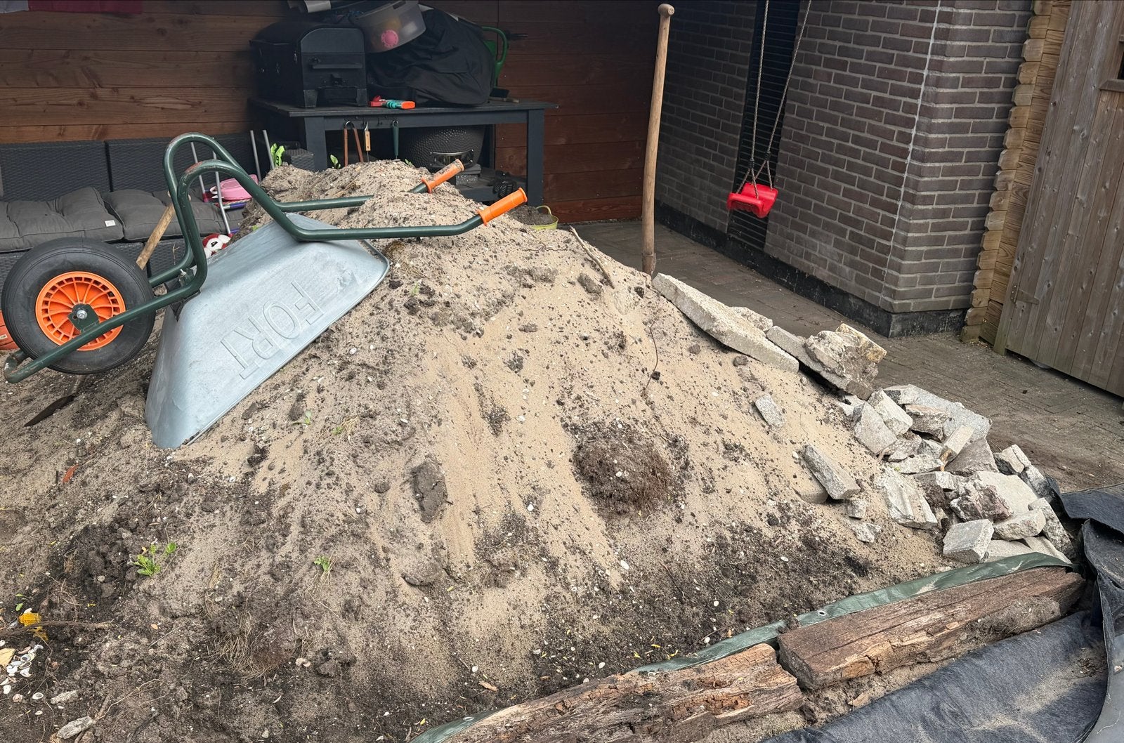 Gratis ophoogzand af te halen, grond, Tuin en Terras, Ophalen, Gebruikt, Ophoogzand