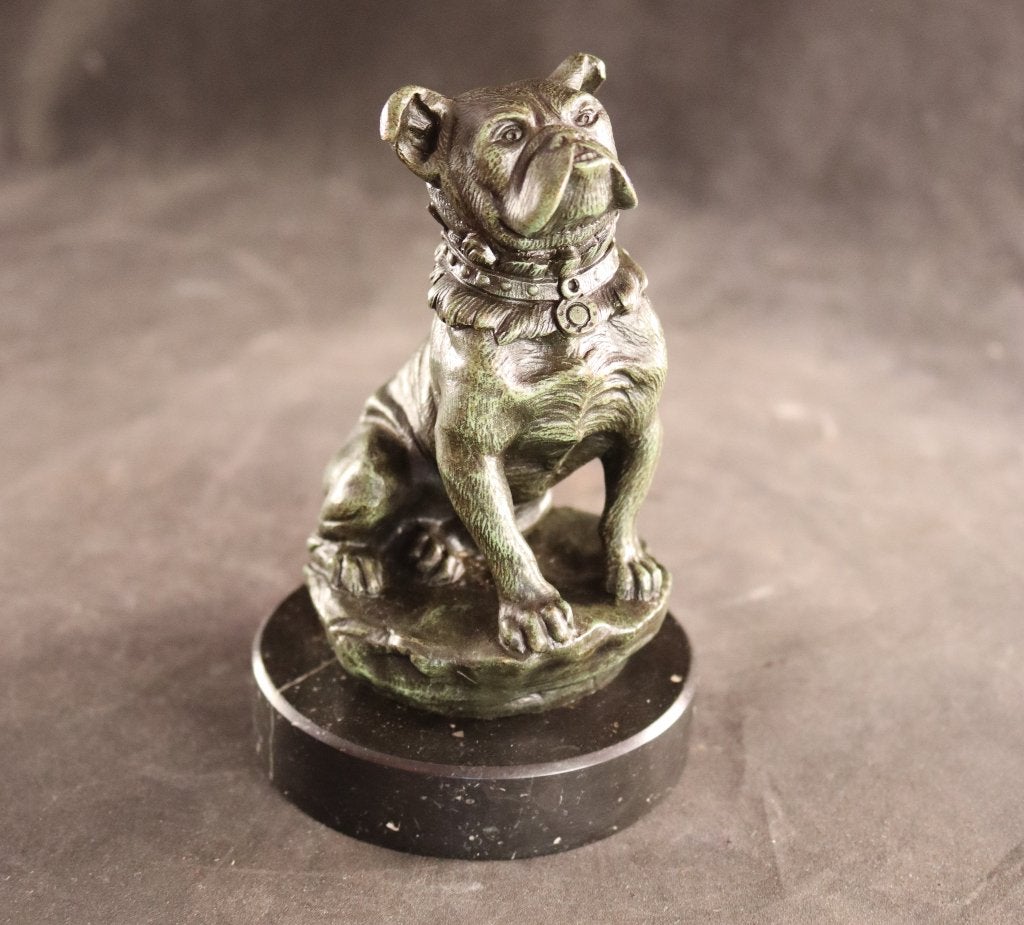 Antiek bronzen hond sculptuur, Ophalen of Verzenden
