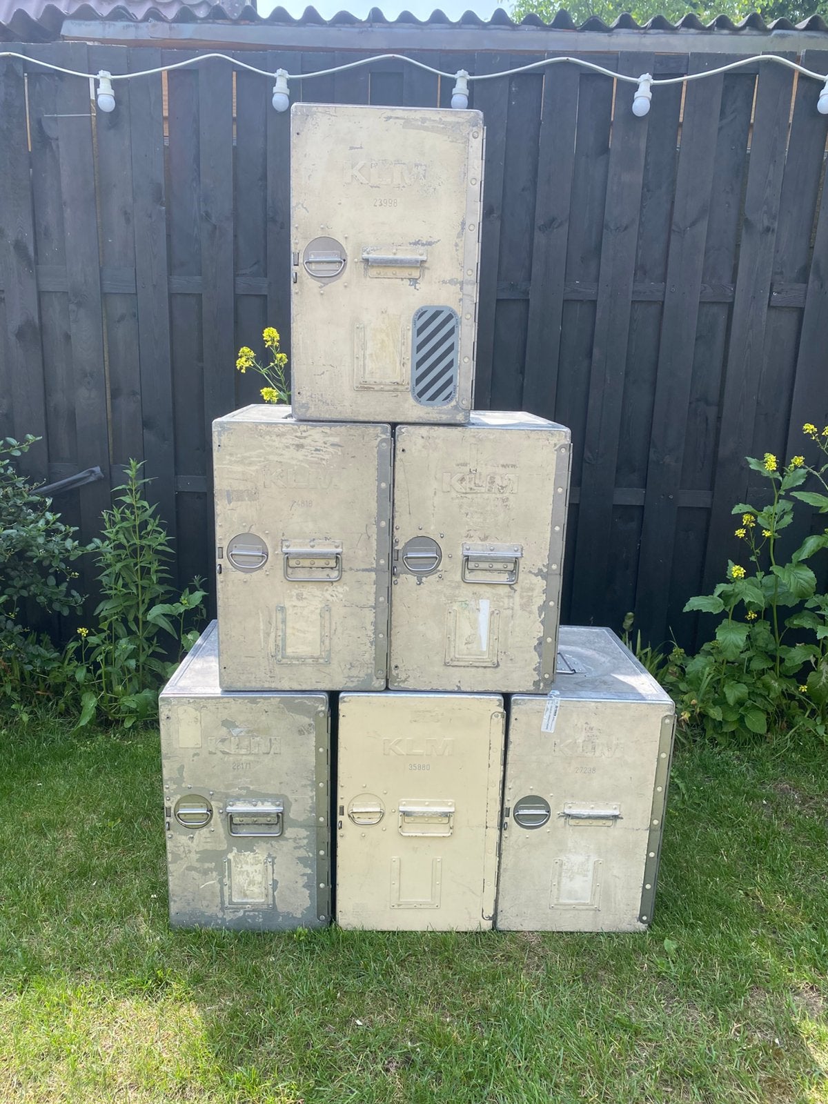 6 KLM galley containers. Collectors item!!, Huis en Inrichting, Woonaccessoires | Kisten, Zo goed als nieuw, Minder dan 50 cm