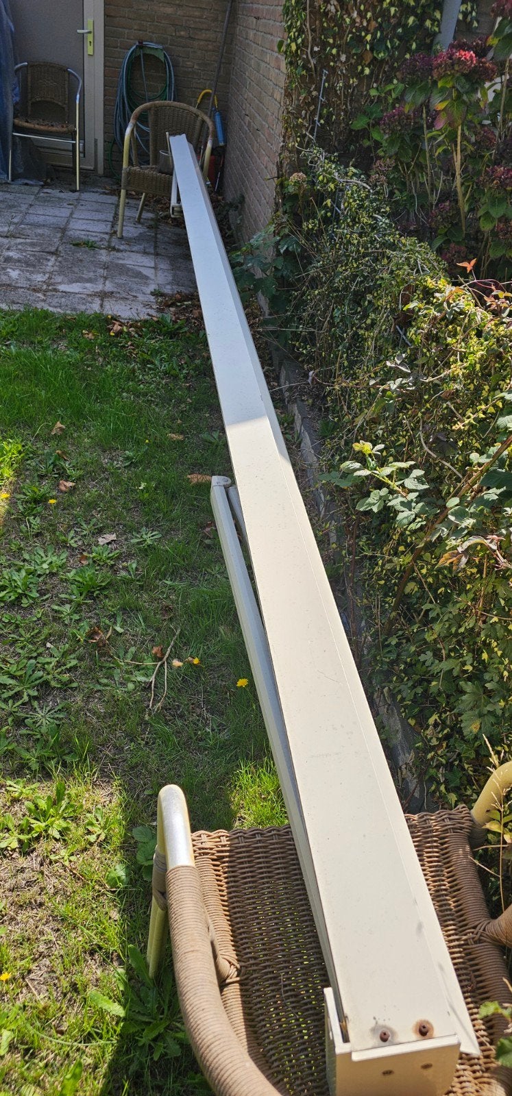 zonnescherm, Tuin en Terras, Zonneschermen, Ophalen, Gebruikt, 450 cm of meer, Knikarmscherm