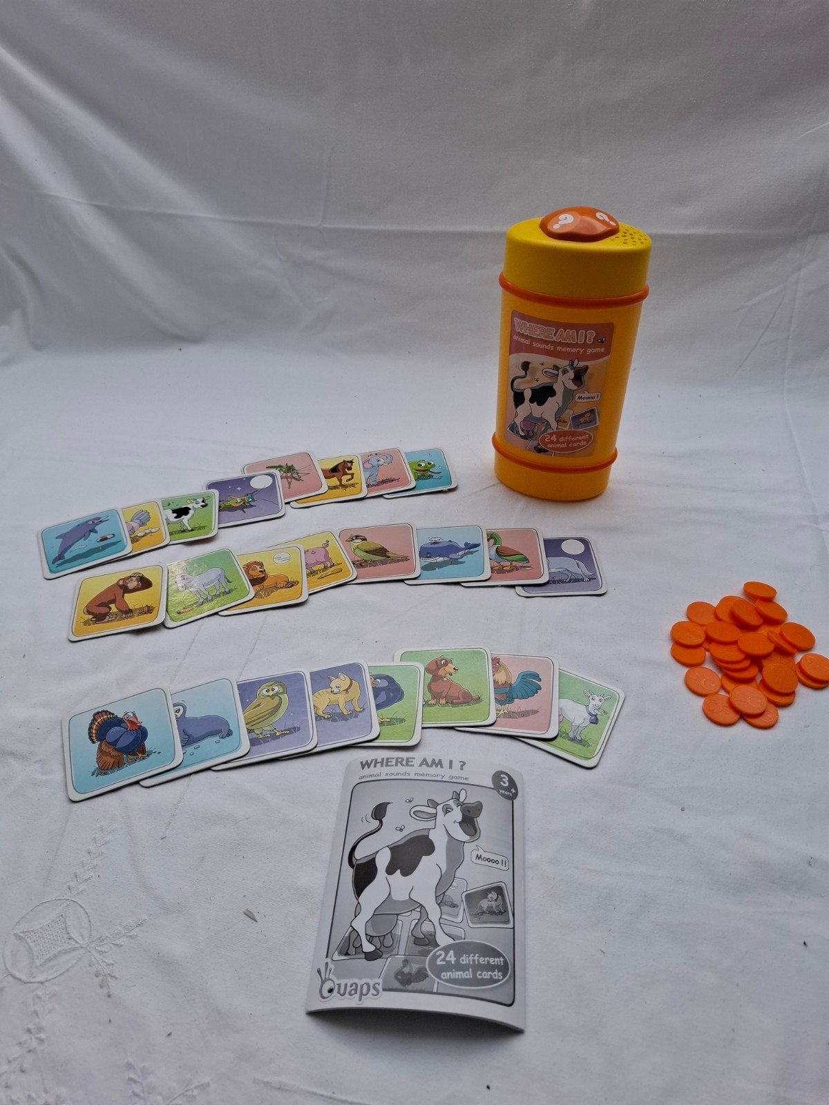 Where Am I? Dieren Geluiden Memory Spel met 24 Kaarten, Ophalen of Verzenden, Gebruikt, Puzzelen, Met geluid