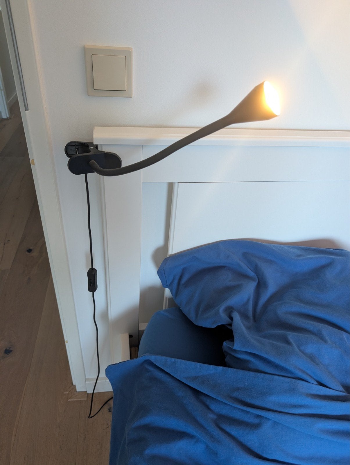 Flexibele leeslamp met klem - ideaal voor bed, Kunststof, Zwart, Zo goed als nieuw, Ophalen