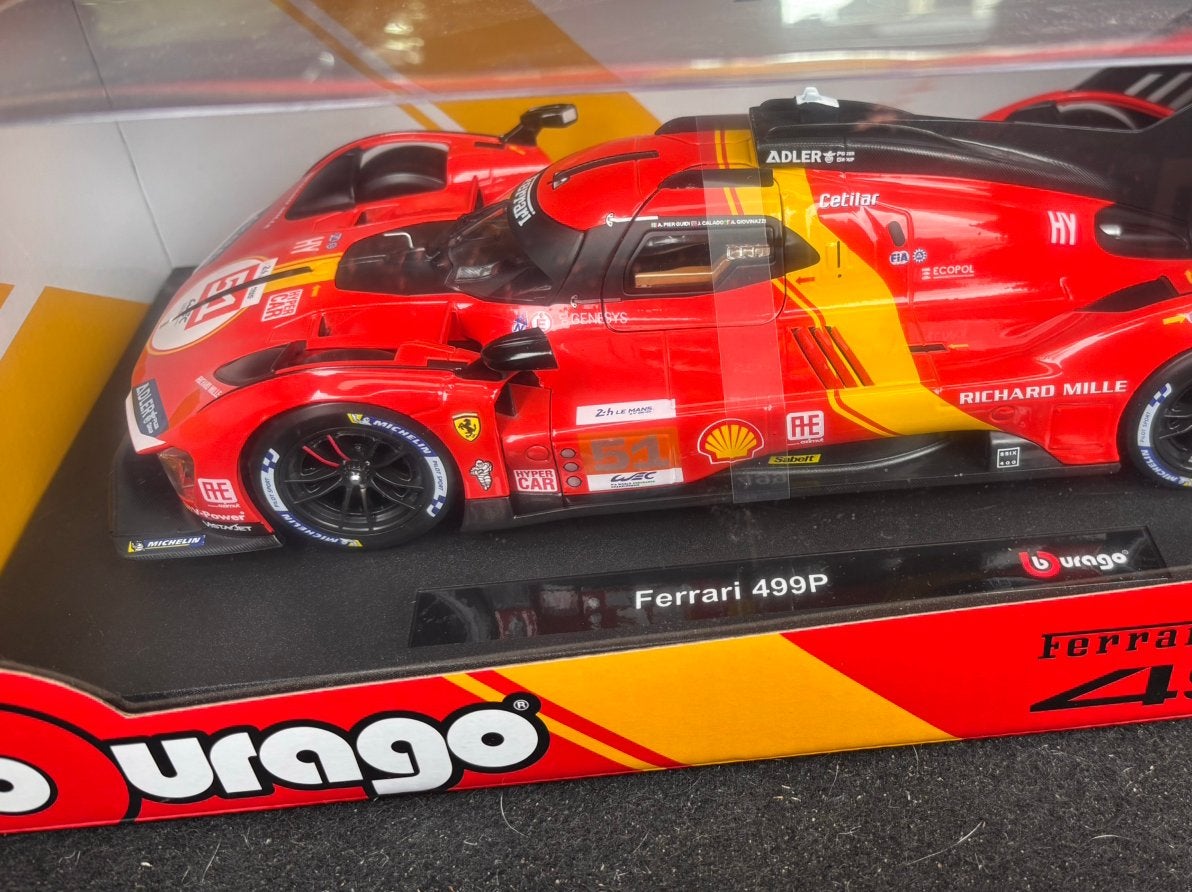 Ferrari 499P Le Mans winner 2023 Burago 1:18 ! C4F, ., Burago, Nieuw, Ophalen of Verzenden