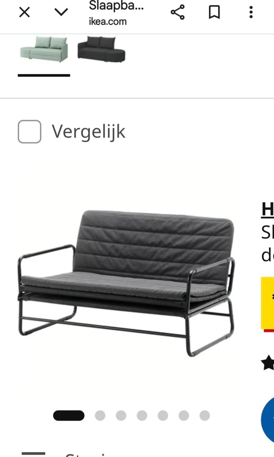 Ikea slaapbankje, zo goed als nieuw, direct ophalen!, Ophalen of Verzenden, Zo goed als nieuw, Tweepersoons, Grijs