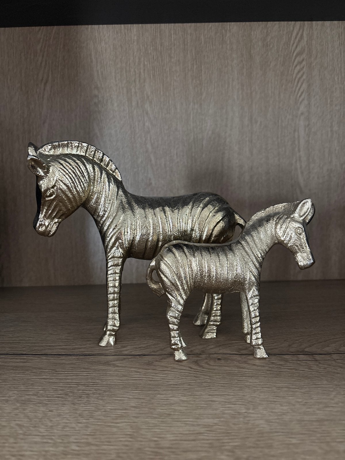 Decoratieve Zebra Beelden - Goudkleurig (2 stuks), Ophalen, Zo goed als nieuw, Goud, Metaal
