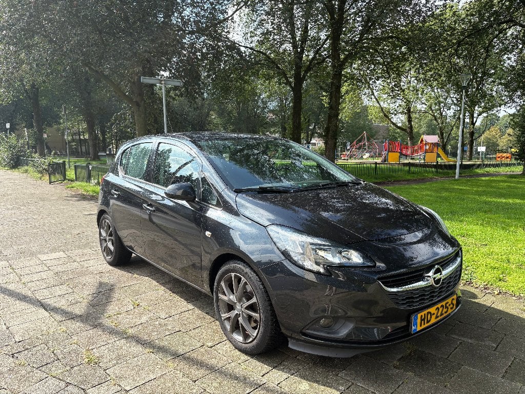 Opel Corsa 1.0T 66KW/90PK 5D 2015 Zwart, Auto's, Voorwielaandrijving, Stof, Zwart, Origineel Nederlands