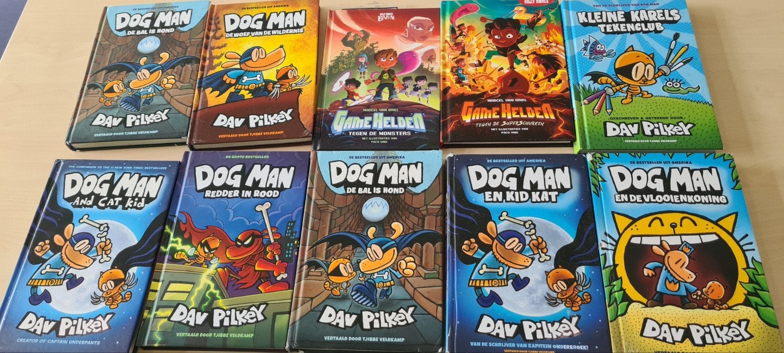 Grote collectie Dog Man en Game Helden boeken, Ophalen of Verzenden, Gelezen, Dav Pilkey, Marcel van Driel, Fictie algemeen