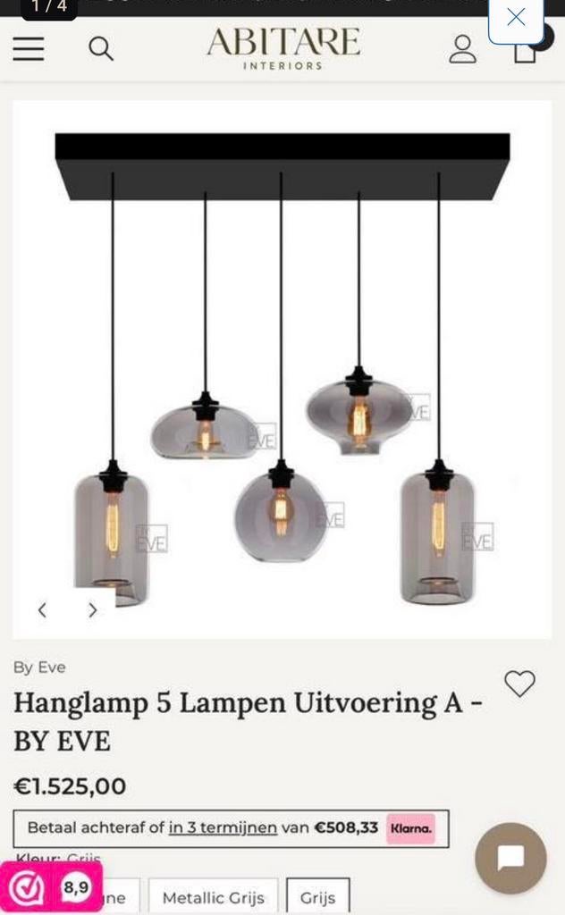 By eve hanglampen, Ophalen, Zo goed als nieuw, Minder dan 50 cm