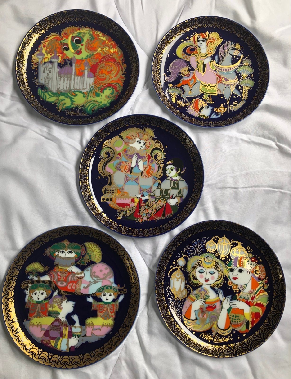 Rosenthal Bjorn Wiinblad Aladin en de Wonderlamp borden, Ophalen of Verzenden