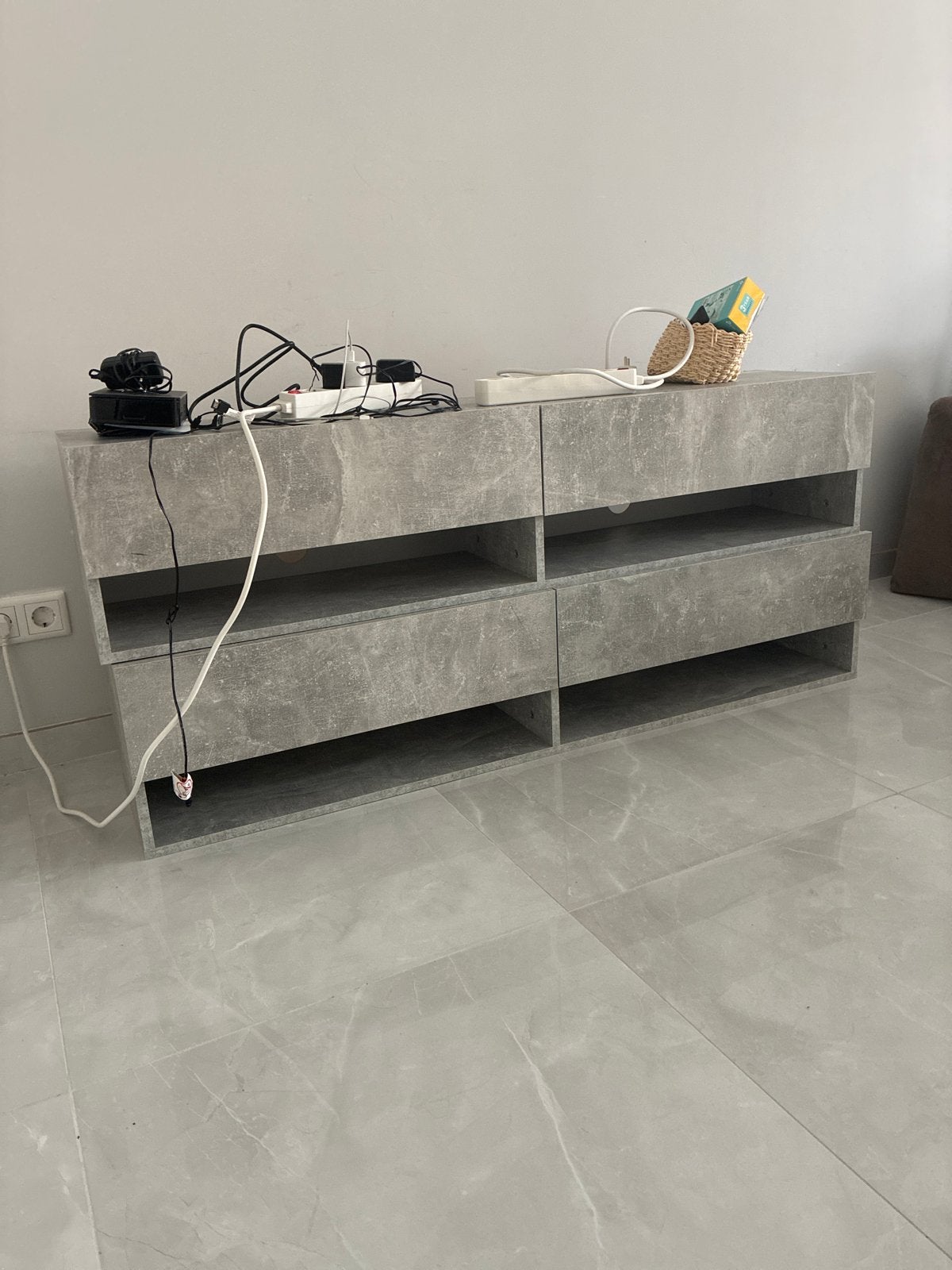 GRATIS 2x TV meubel - 140 cm lang, 32,5 cm breed - Grijs, Ophalen, Overige materialen, Gebruikt, 100 tot 150 cm