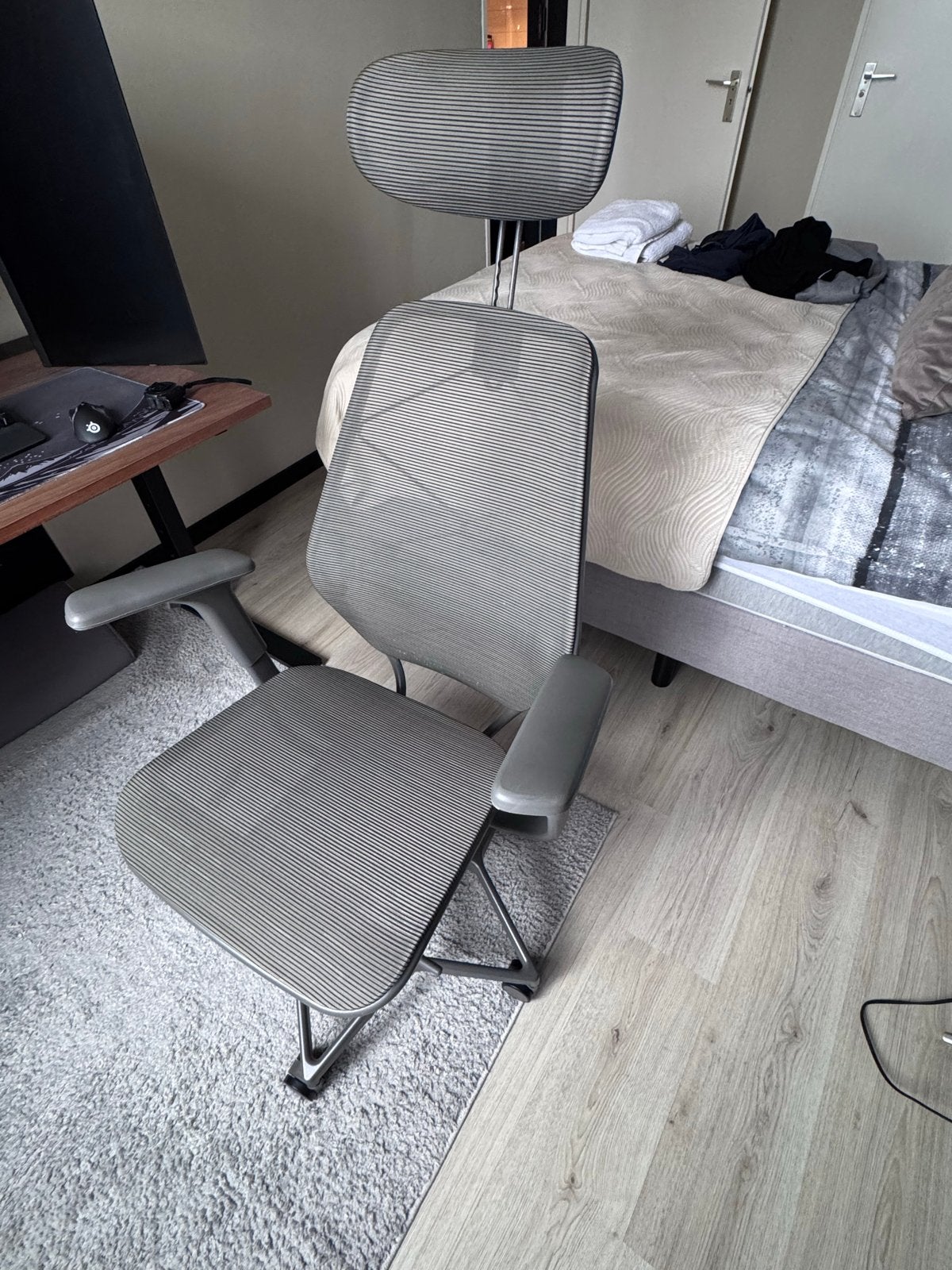 Te koop, ikea Styrspel gamingstoel, Ophalen, Gebruikt, Grijs, Bureaustoel