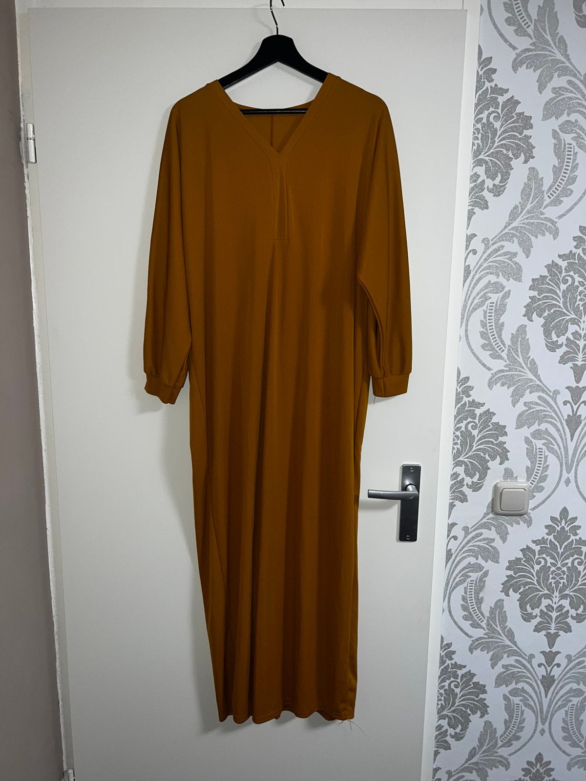 Abaya jurk geel maatje M, Verzenden, Zo goed als nieuw, Geel, Onder de knie