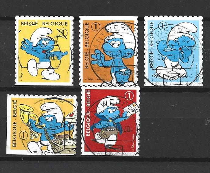 Gestempeld Belgie   ( 251021-12   Smurfen, Postzegels en Munten, Ophalen of Verzenden