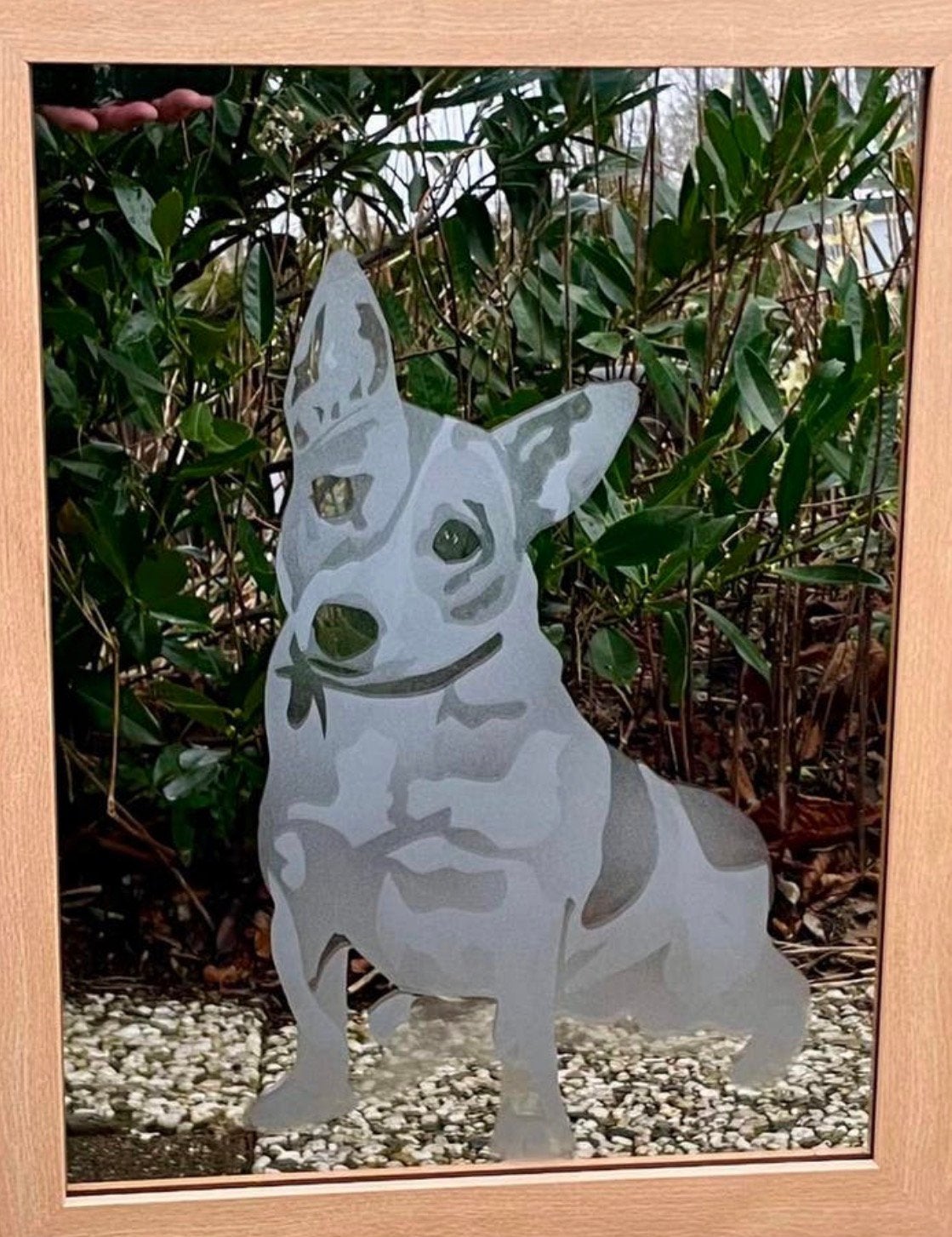 Unieke spiegel met een afbeelding van een hond, Ophalen, Schilderij