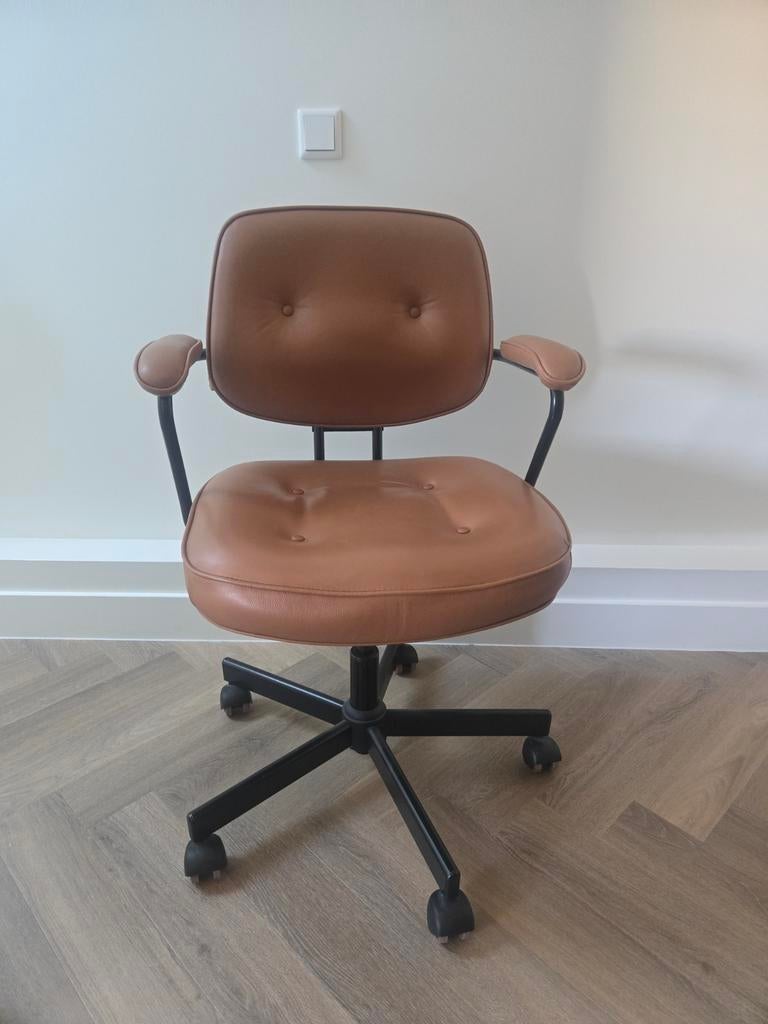 IKEA ALEFJÄLL Bureaustoel - Bruin (kunst)leer, Ophalen, Gebruikt, Bruin, Bureaustoel