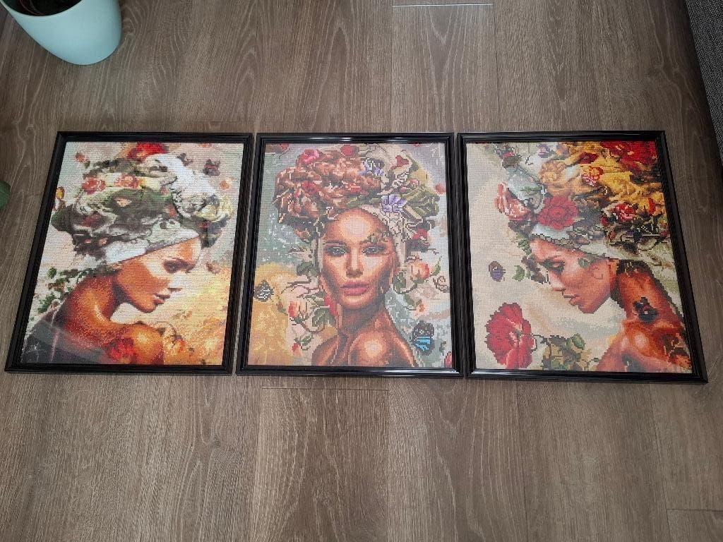 3 luik dimond painting schilderijen NIEUWSTAAT, Ophalen, Minder dan 50 cm, 50 tot 75 cm, Zo goed als nieuw