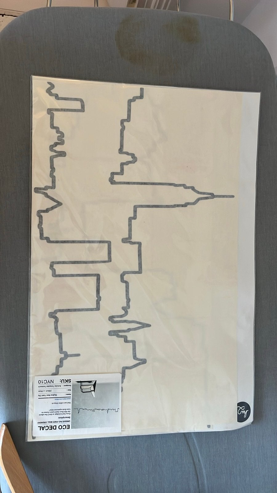 New York City Skyline Muursticker - NYC10, Ophalen of Verzenden, Kunststof, Grijs, Modern