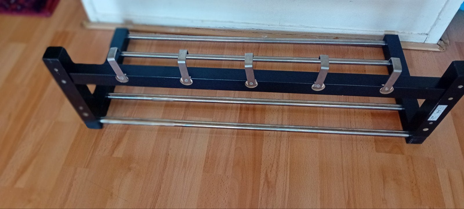 Wandkapstok met 5 haken en roedes, Gebruikt, Minder dan 100 cm, Hout, Ophalen